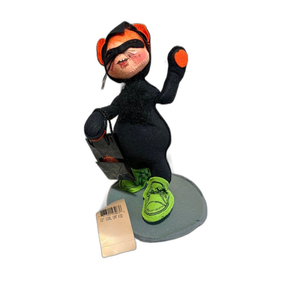 Vintage Annalee Doll - Halloween Black Cat Trick or Treat Kid - 1994